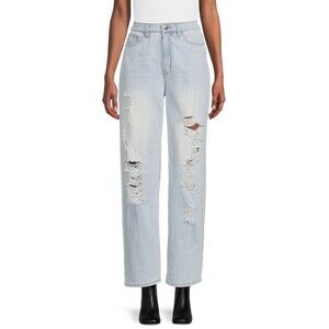 4 For $20 Madden NYC Junior's Size 7 Destructed Ultra 90s Jeans Light Wash